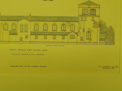 Elevations, Christ Church, West Haven, CT, 1906, Original Plan. Henry M. Congdon & Sons.