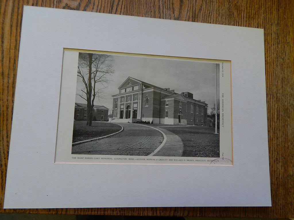Branch Library Building,Wellesley Hills, MA, 1928,Lithograph. Shirer.
