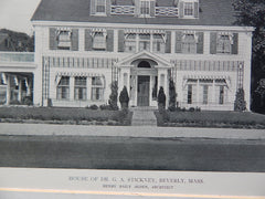 House of Dr. G.A. Stickney,Beverly, MA, 1918, Lithograph. Alden.