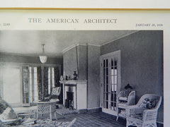 House of J.W.Wyatt, Living Room,  Memphis,TN, 1919, Lithograph. Jones & Furbringer.