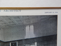 Converse Memorial Library, Main Room, Amherst College,Amherst, MA, Lithograph,1918. McKim, Mead & White.