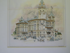 Accepted Design, Bexar County Courthouse, San Antonio, TX, 1894. Original Plan. James Riely Gordon