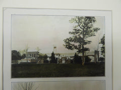 Stable & Gate-Lodge of Harry Rubens, Esq., Glencoe, IL, 1907. Colored Photograph. Maher.