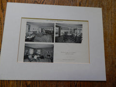 House of Dr. G.A. Stickney,Interior, Beverly, MA, 1918, Lithograph. Alden.