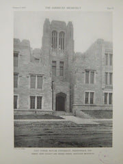 East Tower, Butler University, Indianapolis, IN, 1929, Lithograph. Daggett & Hibben.