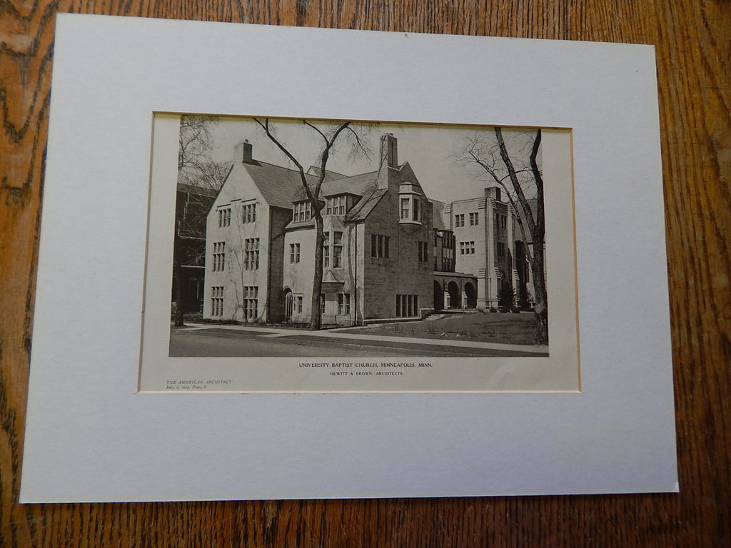 University Baptist Church,Minneapolis, MN, Lithograph,1924. Hewitt & Brown.