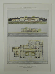 Prize Winning Design, Public Library, Pasadena, CA, 1926. Myron Hunt.