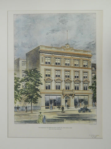 Knights of Columbus Building, Chapel St., New Haven, CT, 1904. Original Plan.