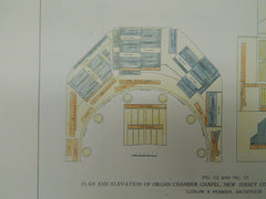 Organ Chamber Chapel, NJ College for Women, New Brunswick, NJ, 1929, OrigPlan. Ludlow & Peabody