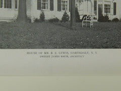 House of Mr. R. E. Lewis, Hartsdale, NY, 1921, Lithograph. Dwight James Baum.