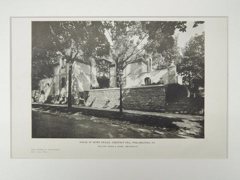 Perspective, House of Howe Fraley, Philadelphia, PA, 1924, Lithograph. Melor, Meigs & Howe.