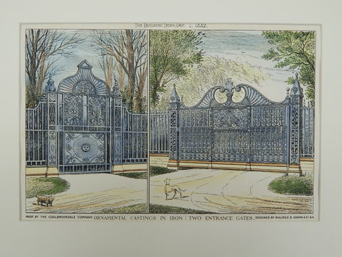 Two Entrance Gates: Coalbrookdale Company in Coalbrookdale, England, 1882. Maurice B. Adams