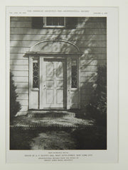 Main Entrance, House of A. V. Olcott, Esq., New York, NY, 1922, Lithograph. Dwight James Baum.