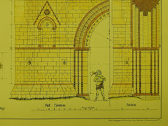 Details, West Walton Church, Norfolk, England, 1884,Original Plan. Arthur Needham Wilson.