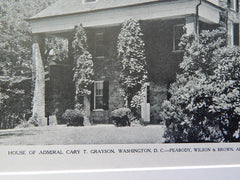 House of Admiral Cary T.Grayson,Washington,D.C.,1926, Lithograph. Peabody, Wilson,& Brown.