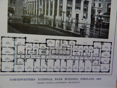 Northwestern National Bank Building, Portland,Oregon, Lithograph,1914. Doyle& Patterson.
