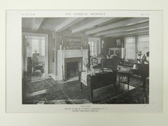 Living Room, House of Mr. R. E. Lewis, Hartsdale, NY, 1921, Lithograph. Dwight James Baum.