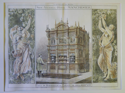 Grill, New Victoria Hotel, Manchester, UK, 1884. Original Plan. William Dawes.