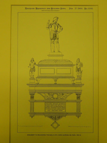 Monument to Melchiorre Trevisan in Santa Maria Gloriosa Dei Frari, Venice, Italy, 1900.