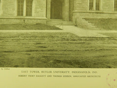 East Tower, Butler University, Indianapolis, IN, 1929, Lithograph. Daggett & Hibben.