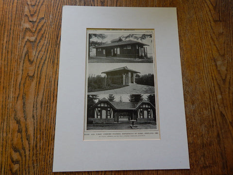 Public Comfort Stations,Dept of Parks, Portland,Oregon, Lithograph,1914. Lawrence & Holford.