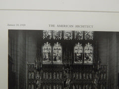 Altar, Lindsey Memorial Chapel, Boston, MA, 1929, Lithograph. Allen & Collens.