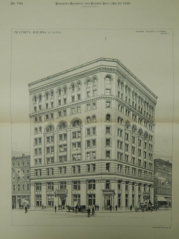 Security Building, St. Louis, MO, 1890, Original Plan. Peabody, Stearns & Furber.