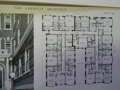 The Brown Apartments, Portland, Oregon, 1915, Lithograph. Claussen & Claussen.
