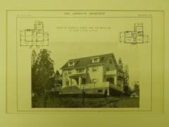 House of Walter D. White, Ten Hills, MD, 1914, Lithograph. Walter M. Gieske.