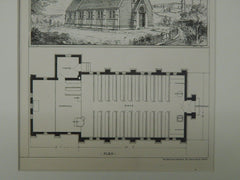 Church at Coldbrook near Saint John, New Brunswick, Canada, 1879, Original Plan. R. Brown & J.C. Allison