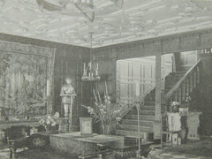 Living Hall, House of Robert J. Thorne, Lake Forest, IL, 1921, Lithograph. John W. Mckenzie.