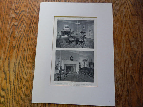 House of J.J. Schullinger, Riverdale-On-Hudson, NY, 1918,Lithograph. Dwight James Baum.