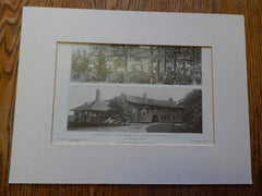 House of Mr.Theodore Conklin, Quoque, Long Island, NY, Lithograph,1908. Wilson Eyre.