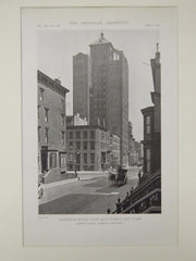 Perspective, Allerton House, East 39th Sreet, New York, NY, 1919, Lithograph. Arthur Loomis Harmon.
