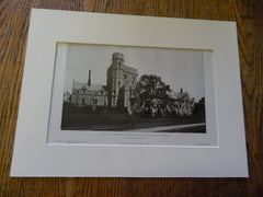 Stafford-Little Hall, Princeton U.,Princeton,NJ,1905, Lithograph. Cope & Stewardson.