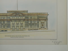 New Eastern Female High School, Baltimore, MD, 1904. Original Plan. Simonson & Pietsch