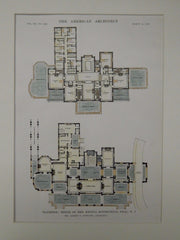 Raymere, House of Mrs. Regina Rothschild, Deal, NJ, 1916, Original Plan. Albert S. Gottlieb.