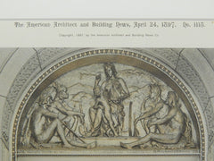 Tradition Bronze Door, Library of Congress, Washington, DC, 1897, Photograph.  Olin L. Warner.