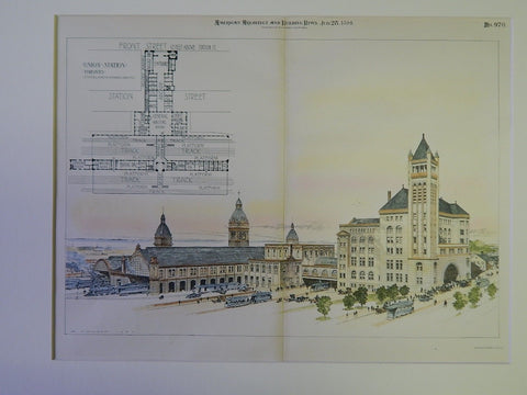 Union Station, Toronto, Canada, 1894. Original Plan. Strickland & Symons.