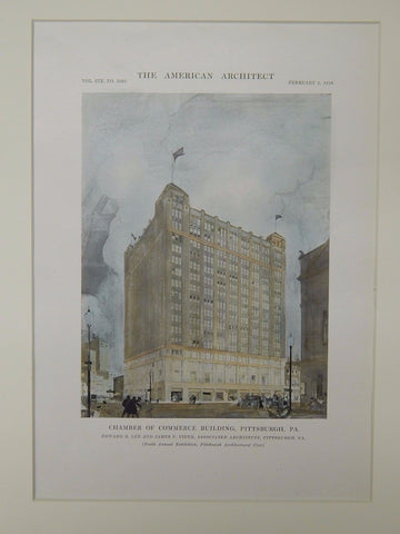 Chamber of Commerce Building, Pittsburgh, PA, 1916, Original Plan. Less & Piper.