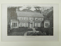 House of Mr. John W. Griffin, Fieldston, NY, 1921, Lithograph.  Dwight James Baum.
