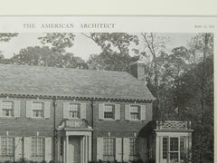 House of Mr. John W. Griffin, Fieldston, NY, 1921, Lithograph.  Dwight James Baum.