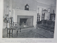 House of J.J. Schullinger,Riverdale On Hudson, NY, 1918,Lithograph. Dwight James Baum.