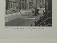 Perspective, Allerton House, East 39th Sreet, New York, NY, 1919, Lithograph. Arthur Loomis Harmon.