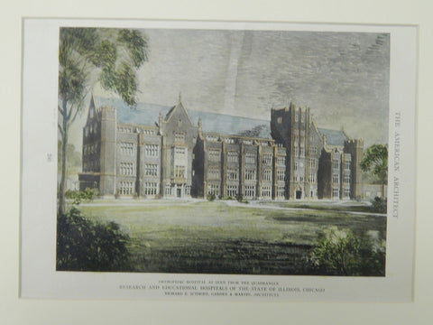 Orthopedic Hospital, Research/Educational Hospitals, Chicago, IL, OrigPlan 1921. Richard E. Schmidt.