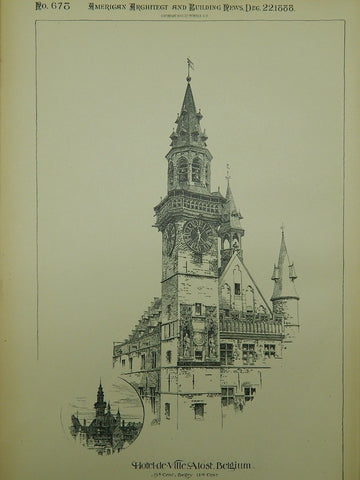Hotel-de-Ville, Aalst, Belgium, 1888, Original Plan.