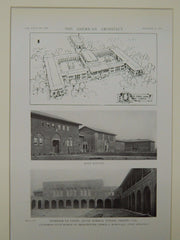 Interior of Court, State Normal School, Fresno, CA, 1919, Lithograph. George B. McDougall