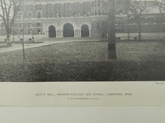 Austin Hall, Harvard College Law School, Cambridge, MA, 1885, Photogravure. H.H. Richardson.