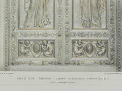 Tradition Bronze Door, Library of Congress, Washington, DC, 1897, Photograph.  Olin L. Warner.