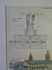 Union Station, Toronto, Canada, 1894. Original Plan. Strickland & Symons.